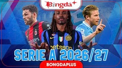 Lịch thi đấu Serie A 2026/27 mới nhất (Đầy đủ 38 vòng)